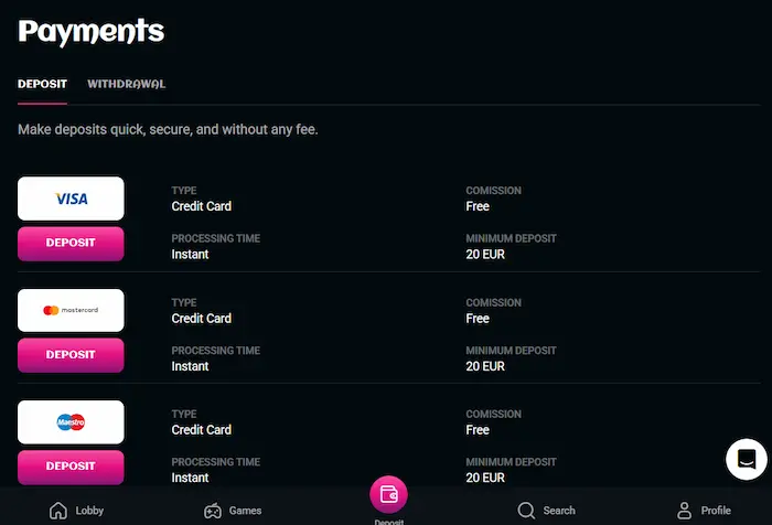 SpinsUp Casino Australia deposit